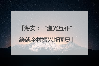 海安：“渔光互补” 绘就乡村振兴新图景