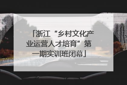 浙江“乡村文化产业运营人才培育”第一期实训班闭幕