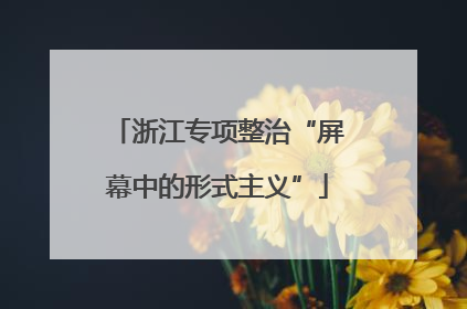 浙江专项整治“屏幕中的形式主义”