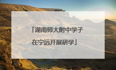 湖南师大附中学子在宁远开展研学