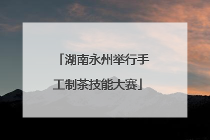 湖南永州举行手工制茶技能大赛