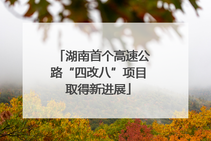 湖南首个高速公路“四改八”项目取得新进展