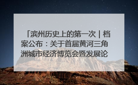 滨州历史上的第一次｜档案公布：关于首届黄河三角洲城市经济博览会暨发展论坛情况的总结报告