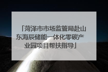 菏泽市市场监管局赴山东海辰储能一体化零碳产业园项目帮扶指导