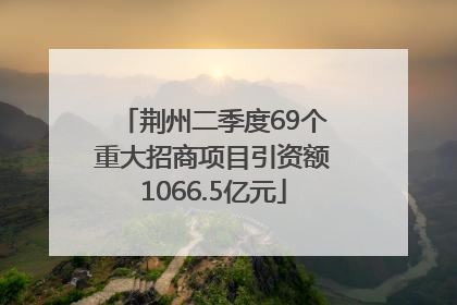 荆州二季度69个重大招商项目引资额1066.5亿元