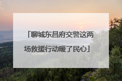 聊城东昌府交警这两场救援行动暖了民心
