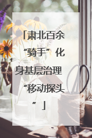 肃北百余“骑手”化身基层治理“移动探头”