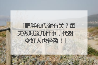 肥胖和代谢有关？每天做对这几件事，代谢变好人也轻盈！