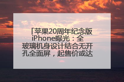 苹果20周年纪念版iPhone曝光：全玻璃机身设计结合无开孔全面屏，起售价或达1.45万人民币