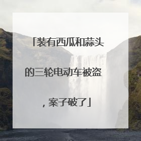 装有西瓜和蒜头的三轮电动车被盗，案子破了