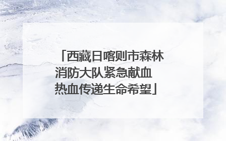 西藏日喀则市森林消防大队紧急献血 热血传递生命希望