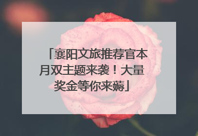 襄阳文旅推荐官本月双主题来袭！大量奖金等你来薅