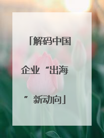 解码中国企业“出海”新动向