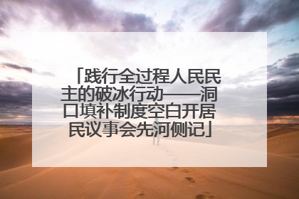 践行全过程人民民主的破冰行动——洞口填补制度空白开居民议事会先河侧记