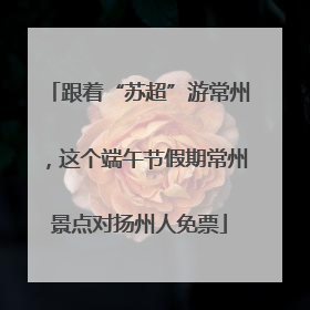 跟着“苏超”游常州，这个端午节假期常州景点对扬州人免票