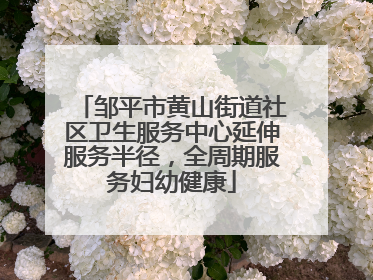 邹平市黄山街道社区卫生服务中心延伸服务半径，全周期服务妇幼健康