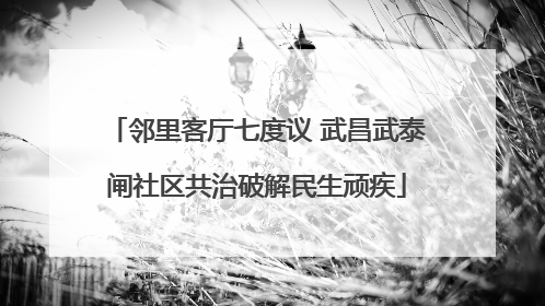 邻里客厅七度议 武昌武泰闸社区共治破解民生顽疾