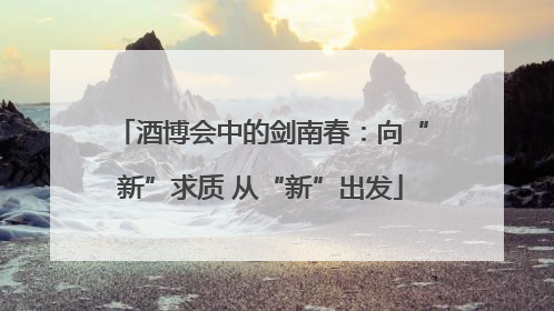 酒博会中的剑南春：向“新”求质 从“新”出发