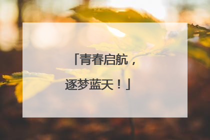 青春启航，逐梦蓝天！