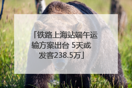 铁路上海站端午运输方案出台 5天或发客238.5万