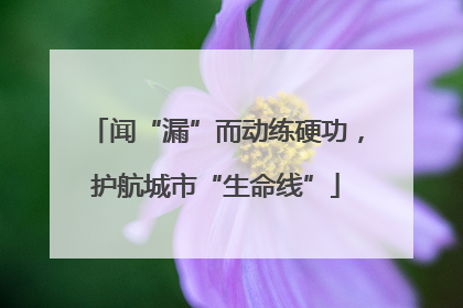 闻“漏”而动练硬功，护航城市“生命线”