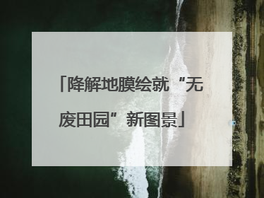 降解地膜绘就“无废田园”新图景