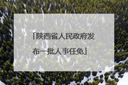 陕西省人民政府发布一批人事任免