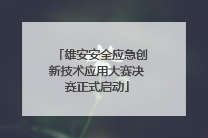 雄安安全应急创新技术应用大赛决赛正式启动