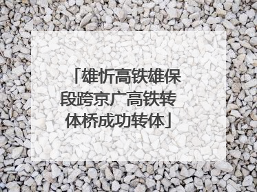 雄忻高铁雄保段跨京广高铁转体桥成功转体