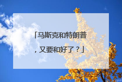 马斯克和特朗普，又要和好了？