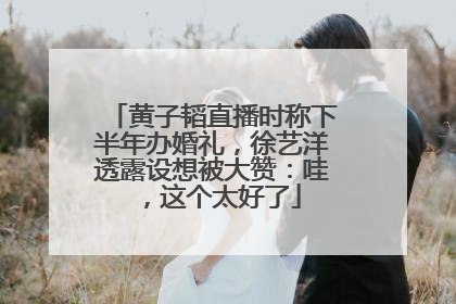 黄子韬直播时称下半年办婚礼，徐艺洋透露设想被大赞：哇，这个太好了