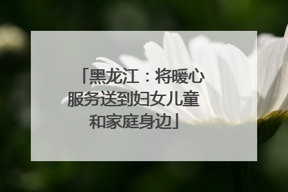 黑龙江：将暖心服务送到妇女儿童和家庭身边