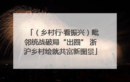 （乡村行·看振兴）毗邻统战破局“出圈” 浙沪乡村绘就共富新图景