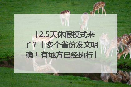 2.5天休假模式来了？十多个省份发文明确！有地方已经执行