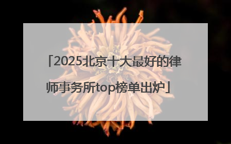 2025北京十大最好的律师事务所top榜单出炉