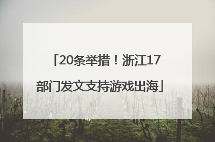 20条举措！浙江17部门发文支持游戏出海