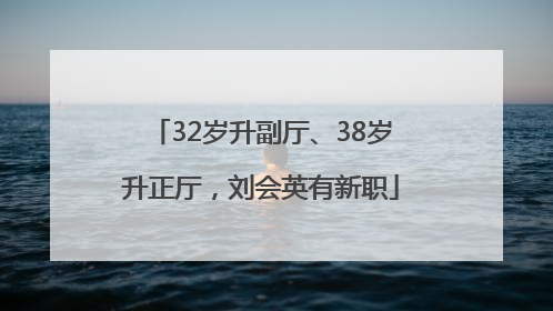 32岁升副厅、38岁升正厅，刘会英有新职