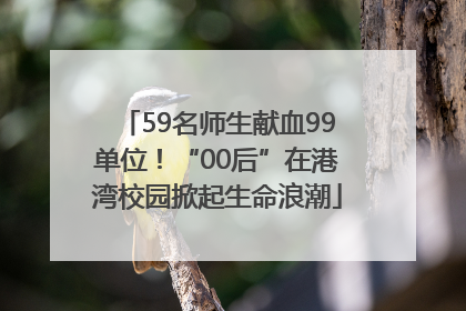 59名师生献血99单位！“00后”在港湾校园掀起生命浪潮