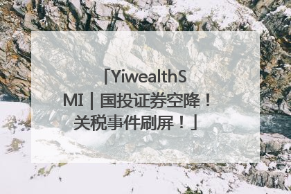 YiwealthSMI｜国投证券空降！关税事件刷屏！